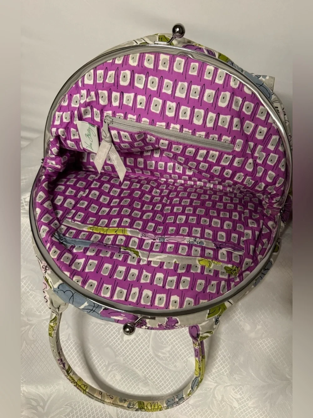 Vera Bradley Quilted Floral Frame Satchel-Retired Pattern- Double Compartment